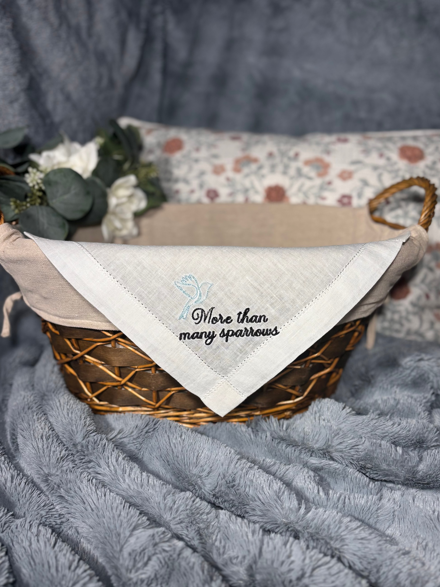 More Than Many Sparrows Handkerchief | Scripture Keepsake Gift