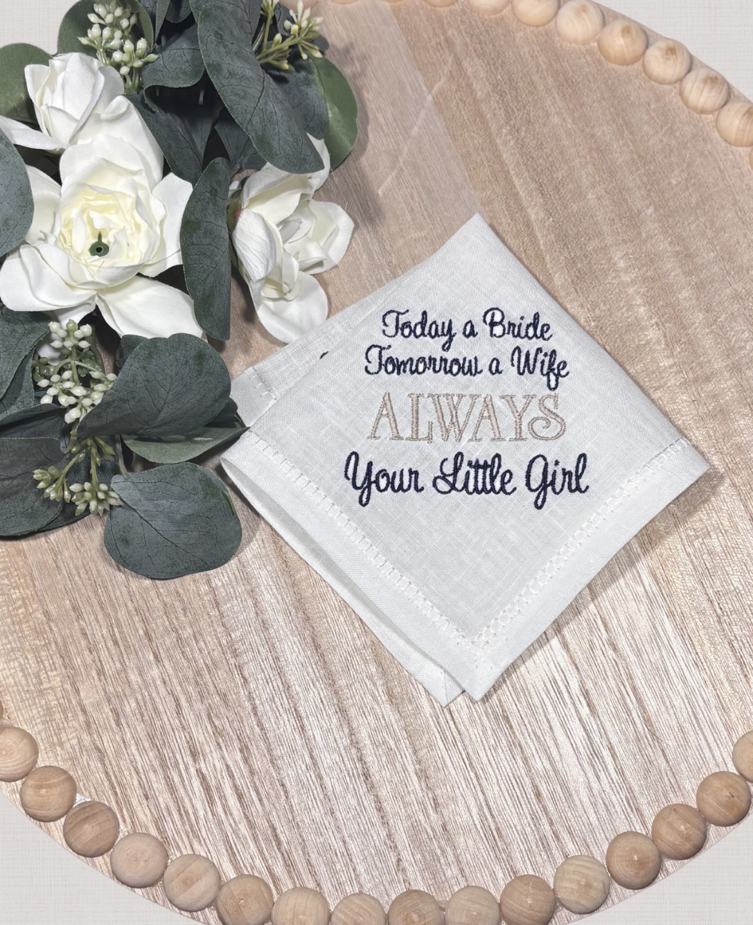 Always Your Little Girl Handkerchief | Father of the Bride Gift