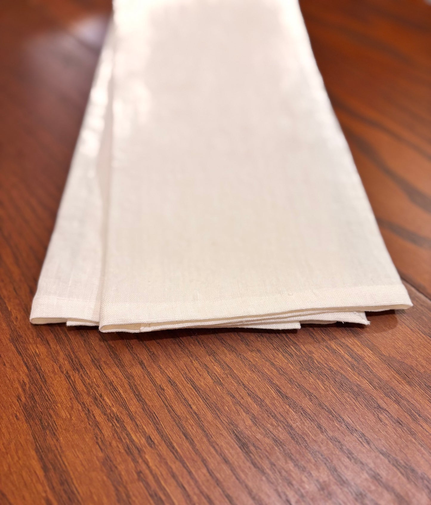 custom embroidered linen towel, hand hemmed in maryland USA