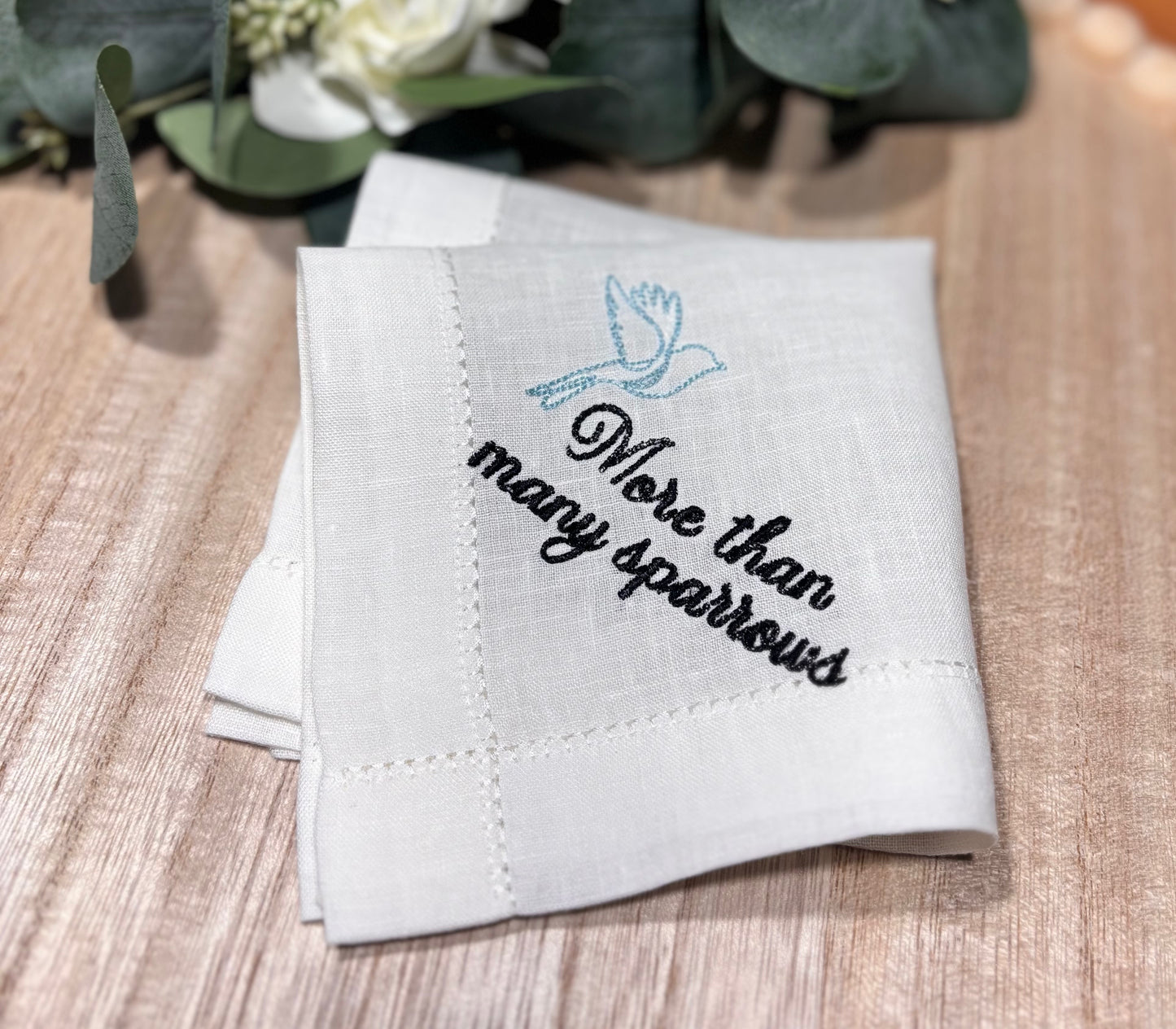 More Than Many Sparrows Handkerchief | Scripture Keepsake Gift