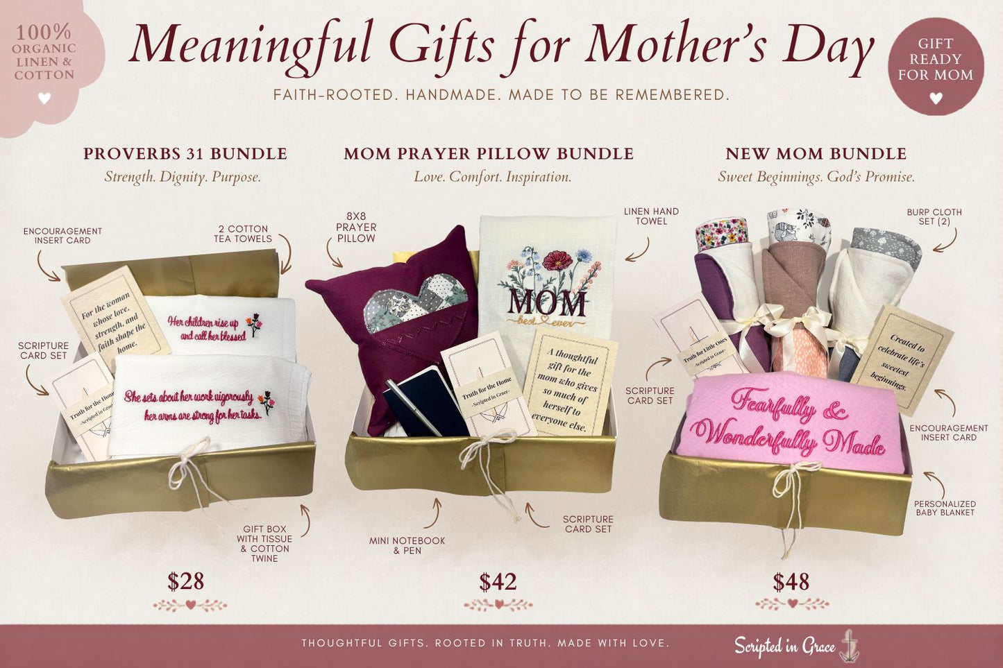 Mom Prayer Pillow Bundle — Mother's Day Gift